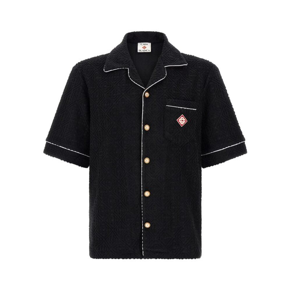 Casablanca Black Cotton Pattern Men's Shirt